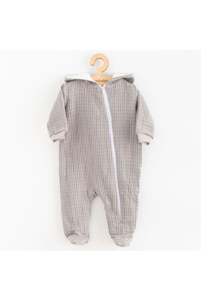NEW BABY SHOP Baby Muslin Jumpsuit with Hood New Baby Comfort clothes grey, s...