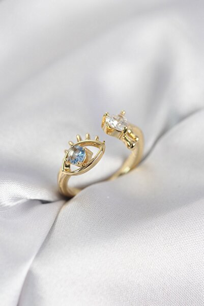 Inure Jewelry خاتم نسائي من حجر الزركون باللون الذهبي طراز تيريند آي.تي.إي.إي.