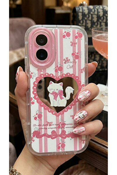 TechTrove Mirrored D Patterned Design Cat Figured Case Compatible with Oppo A38