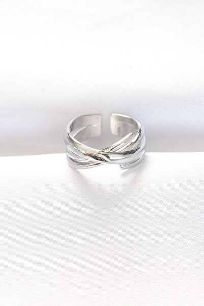 Inure Jewelry حلقة فضية سميكة قابلة للتعديل