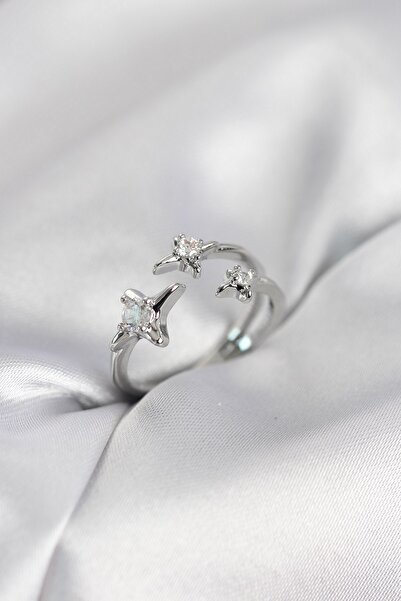 Inure Jewelry خاتم نسائي من مينيمال بول ستار موديل فضي اللون