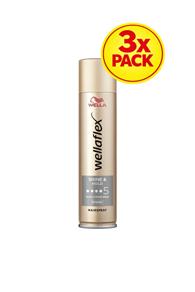Wella 3x PACK WELLAFLEX Shiny & Hold, cu fixare foarte puternica, fixare: 5/5...
