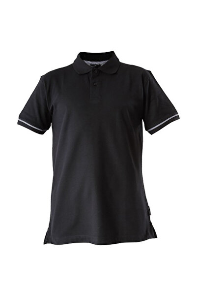 Lahti Pro Cotton T-shirt with collar and buttons / black - l