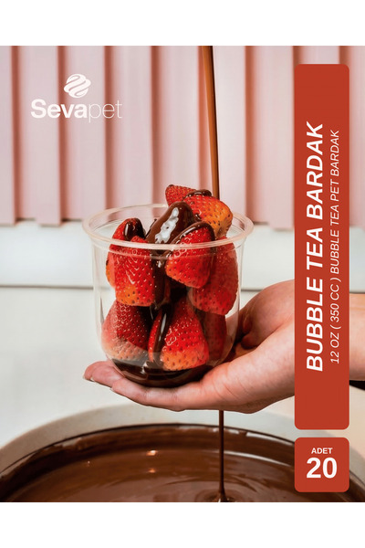 SEVAPET 12 OZ (350 CC) BUBBLE TEA PET BARDAK / 20 ADET