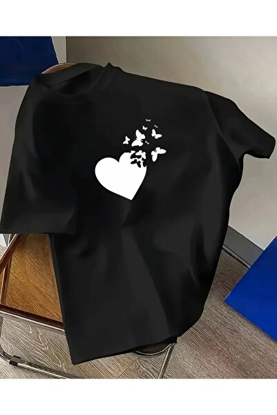 Marco Fresco Unisex Women'S/Men's Oversize Crewneck T-Shirt with Butterflies ...