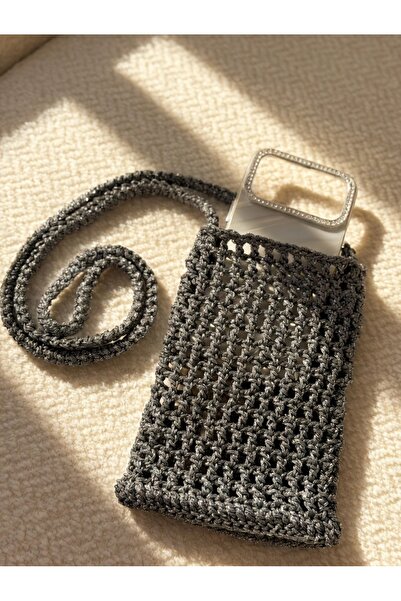 ÖZ El Örgüsü Telefon Çantası File Model