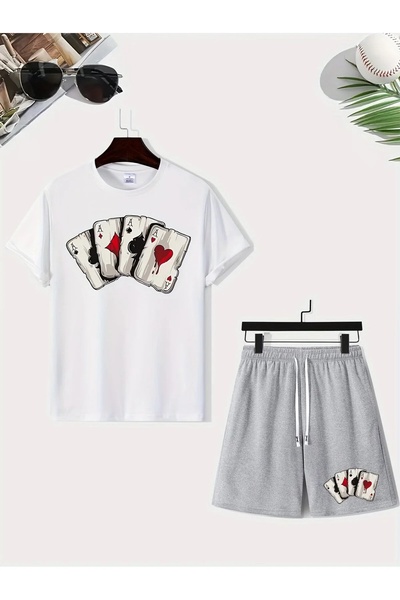 PERISENSE Unisex Sports Shorts T-Shirt Set – Oversized Summer Casual Sport Se...