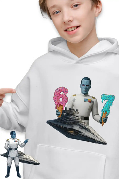 OEM Παιδική Φούτερ με Κουκούλα για Αγόρια Thrawn Six Seven Six Seven Star War...