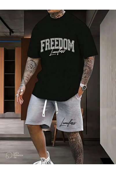 YRN COLLECTION Unisex Sports Shorts T-Shirt Set – Oversized Summer Casual Spo...