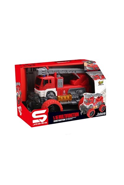 JS Toys Fire truck with big wheels, water hose, inertia, lights a...