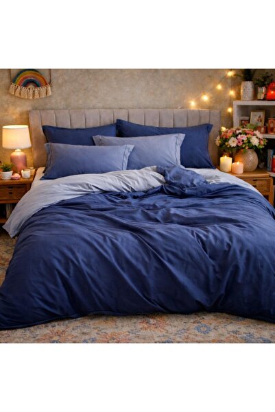 CumparaMisim Double bed linen, Finet, 6 pieces, Navy blue, gradient