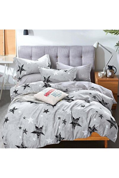 CumparaMisim Double bed linen, Finet, 6 pieces, Gray, stars