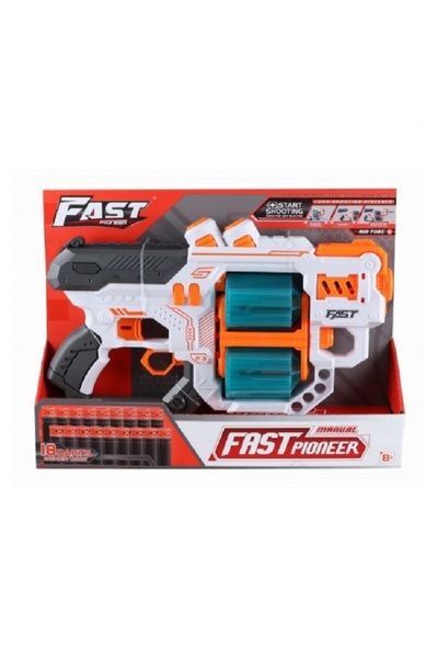 Fast Pioneer Blaster de jucarie manual cu gloante din spuma, 18 proiectil...