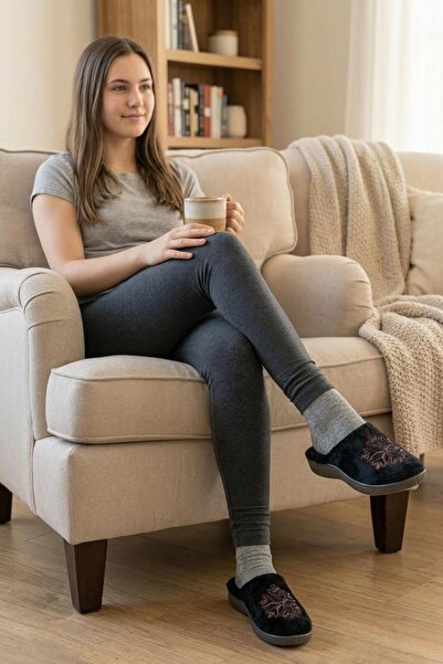 GEZER 14466 Women's Daily Lightweight Sole Winter Home Rug Guest Slippers