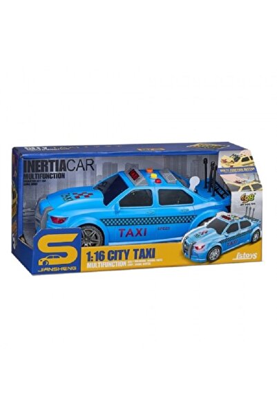 JS Toys Blue taxi car, with inertia, sounds and lights, trunk tha...