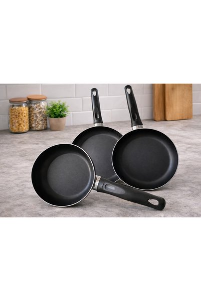 VARELİA 3 Piece Teflon Pan Set 16-20-24 cm