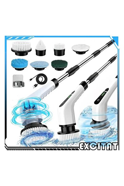 OEM Wireless Electric Cleaning Brush 7 Replaceable Heads 2 Speeds Adjustable ...