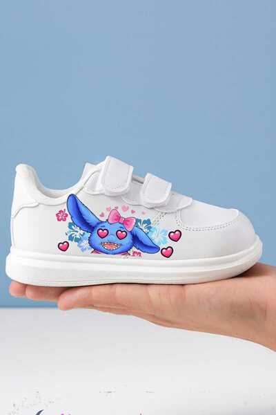 amazoondesing Pantofi sport pentru fete Blue LoVe Daydi cu imprimeu cu bandă ...