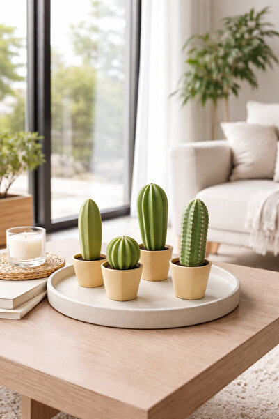 CMHOME مجموعة من لاميه قطع من الصبار الاصطناعي العصري للديكور - مادة PLA Fi 4...