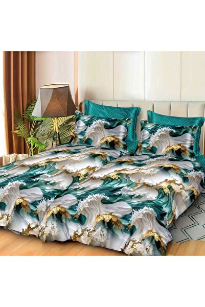 CumparaMisim Lenjerie de pat cu 2 cearsafuri pt. pilota, 7 piese, Bumbac Sati...