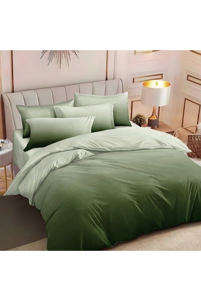 CumparaMisim Lenjerie pat dublu cu ELASTIC, Finet, 6 piese, Verde, degrade