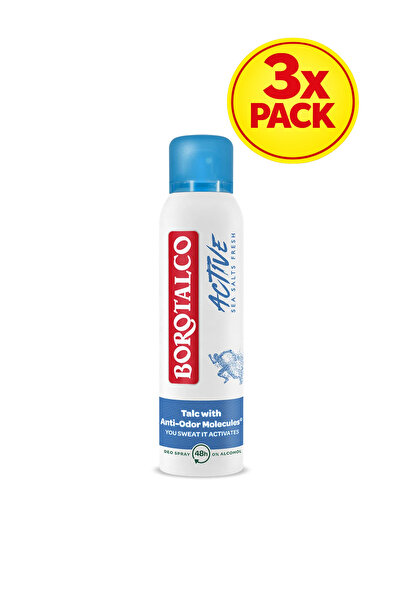 Borotalco 3x PACK Deodorant spray Active Sea Salts 150ml