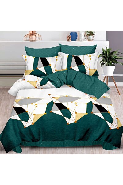 CumparaMisim Διπλό Λινό με Ελαστικό, λεπτό, 6 τεμάχια, πράσινο, γεωμετρικά σχ...