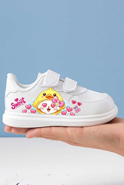 amazoondesing Γλυκά Κίτρινα Αθλητικά Παπούτσια για Κορίτσια LoVe Cat με τύπωμ...