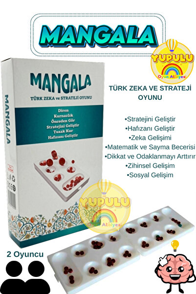 YUPULU Tarihi Zeka ve Strateji Oyunu (Mangala) Plastik Mangala Akıl Oyunu Man...