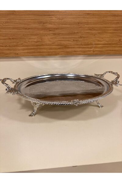 PLUS HOME Presentation Plate Round with Handle and Stand Large Size 30 cm Cas...