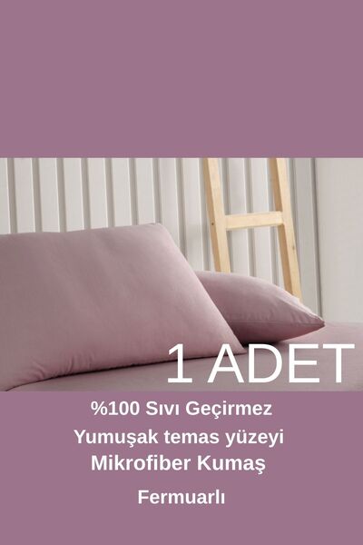 sevilya Pudra Renkli Mikro Fermuarlı Su Geçirmez Sıvı Geçirmez Yastık Alezi Yastık Koruyucu