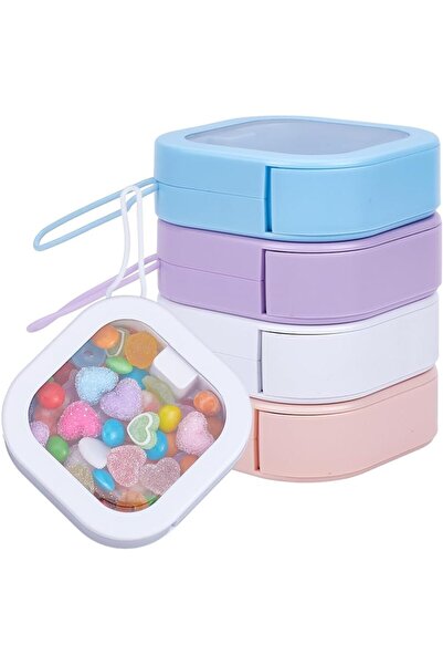 NO BRAND 4Pcs 4 Colors Hair Tie Portable Holder