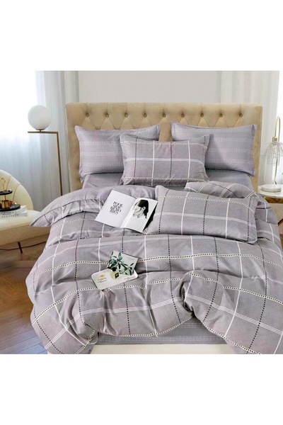 CumparaMisim Διπλό Λινό με Ελαστικό, λεπτό, 6 τεμάχια, γκρι, τετράγωνα