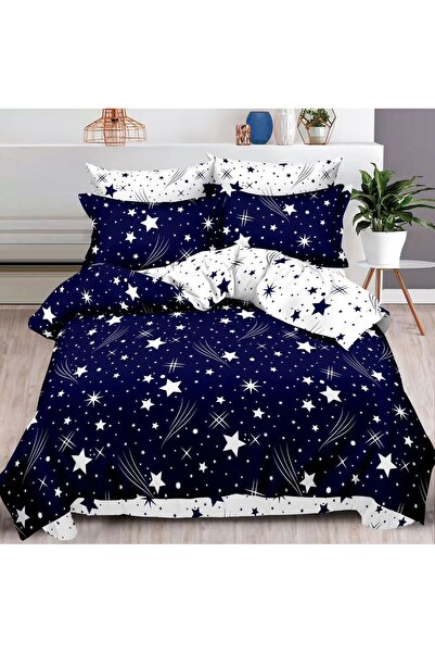 CumparaMisim Double bed linen with Stretchy, Finet, 6 pieces, Blue, stars