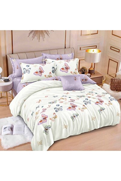 CumparaMisim Διπλό Λινό με Ελαστικό, λεπτό, 6 τεμάχια, λιλά, πεταλούδες