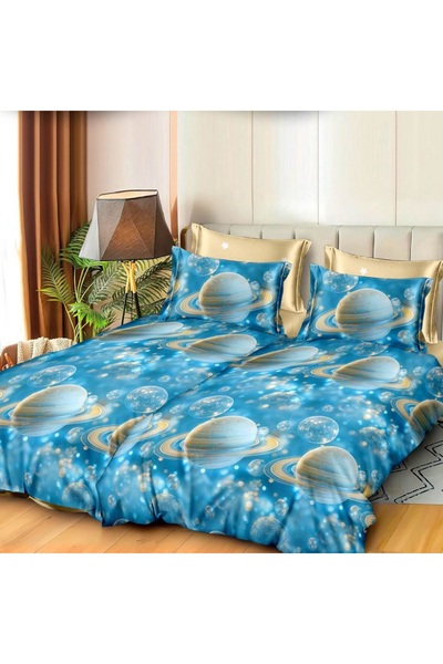 CumparaMisim Lenjerie de pat cu 2 cearsafuri pt. pilota, 7 piese, Bumbac Sati...