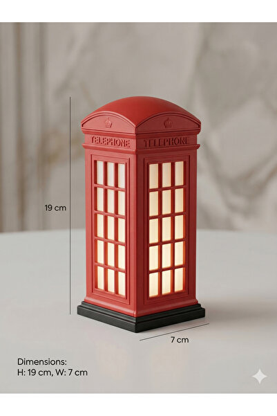 Bedoris Retro Kırmızı Londra Kulübesi Masa Lambası