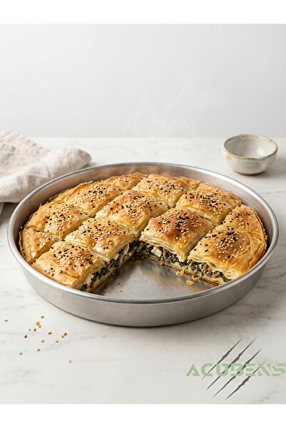 Acubens Mini Yuvarlak Paslanmaz Çelik, Baklava, Börek, Salata, Kek, Çok Amaçl...