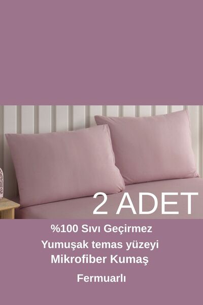 sevilya Pudra Renkli Mikro Fermuarlı Su Geçirmez Sıvı Geçirmez Yastık Alezi Yastık Koruyucu