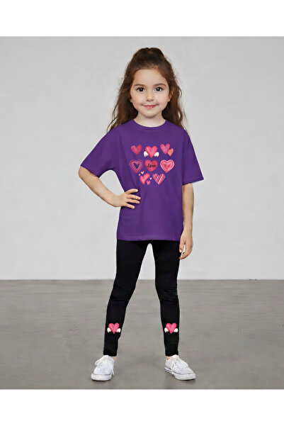 CACTUS COLLECTION Комплект с принт на сърце: тениска и клин