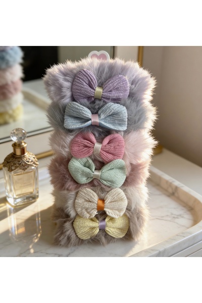 Peluş Kurdele Detaylı Lastik Toka (2’li)