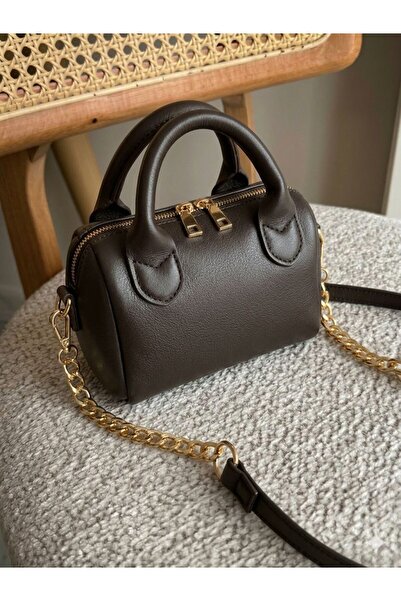 JASECO Klasik El Saplı Küçük Boy Omuz Çantası Çift Fermuarlı Baget Model