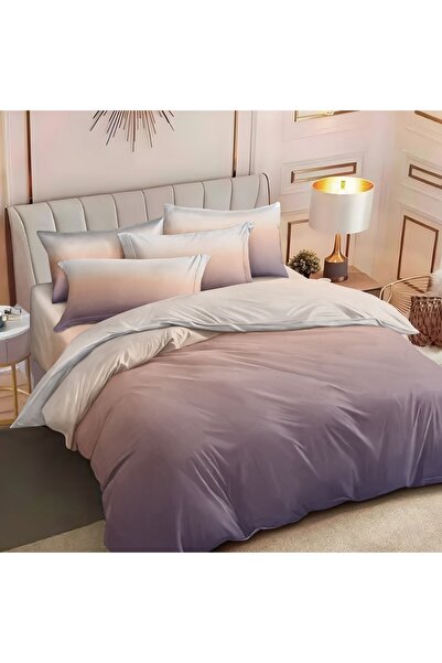 CumparaMisim Lenjerie pat dublu cu ELASTIC, Finet, 6 piese, Lila, degrade