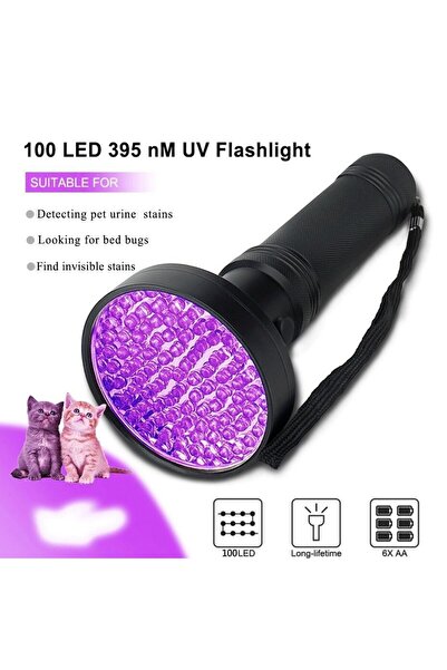 100 led uv fener mor ışık el feneri ultraviyole el feneri evrak inceleme feneri doğal taş inceleme