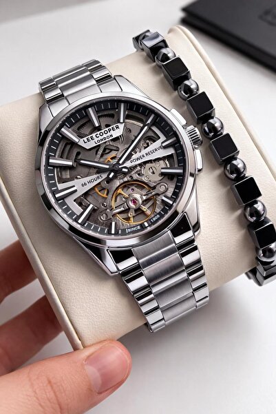 Lee Cooper Automatic Men's Wristwatch 50Mt Water-Resistant Steel Band Bracele...