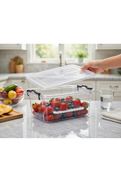 MIENCA Storage Box Set 5 Lt. Transparent Plastic Storage Boxes with Lids, Bpa...