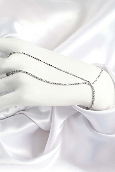 Inure Jewelry Brass Zircon Stone Crushed Chain Model Silver Color Women's Sha...