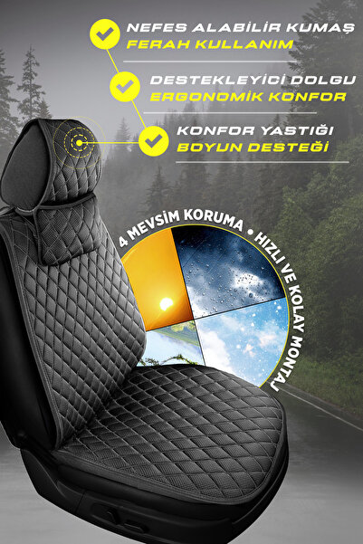 TORPEDO Elite Serisi Nefes Alabilir Oto Koltuk Koruma Kılıfı - Tam Set