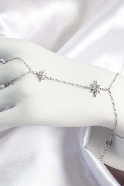 Inure Jewelry Brass Zircon Stone Pole Star Model Silver Color Women's Shahmeran