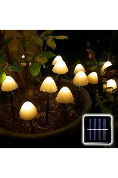 NO BRAND Mini Solar Mushroom Lights, Warm White Light, 5 m 20 LEDs
